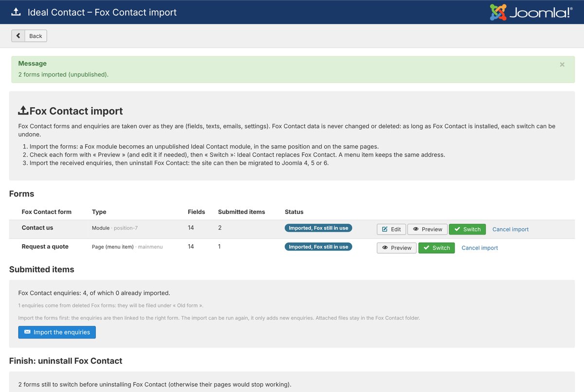 Step 3 – The forms are taken over